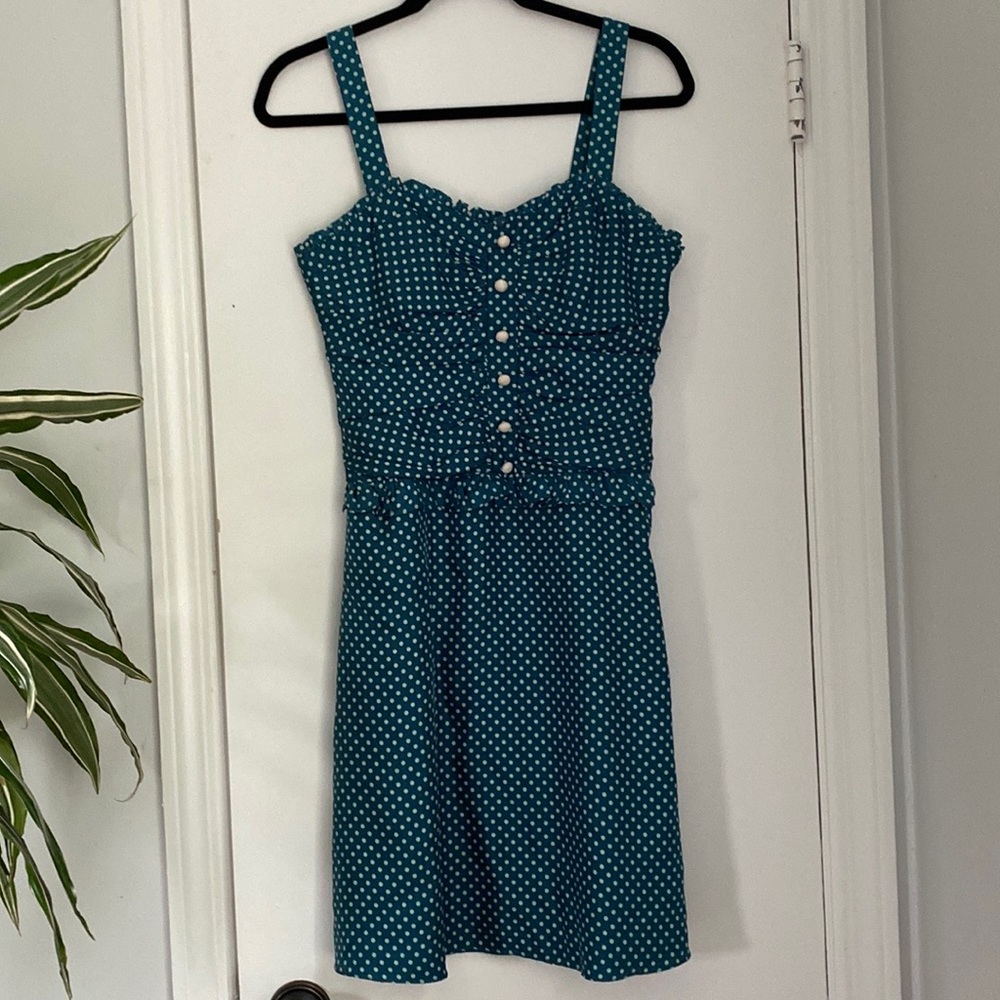 1940’s Style Betsey Johnson Polka-Dot Silk Dress